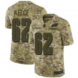 Eagles #62 Jason Kelce Camo Youth Stitched NFL Limited 2018 Salute To Service Jersey