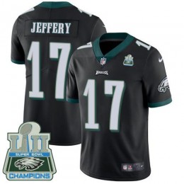 Philadelphia Eagles #17 Alshon Jeffery Black Alternate Super Bowl LII Champions Youth Stitched NFL Vapor Untouchable Limited Jersey