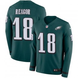 Philadelphia Eagles #18 Jalen Reagor Green Team Color Youth Stitched NFL Limited Therma Long Sleeve Jersey