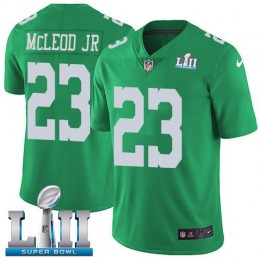 Philadelphia Eagles #23 Rodney McLeod Jr Green Super Bowl LII Youth Stitched NFL Limited Rush Jersey