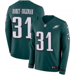 Philadelphia Eagles #31 Nickell Robey-Coleman Green Team Color Youth Stitched NFL Limited Therma Long Sleeve Jersey