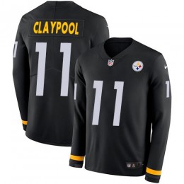 Pittsburgh Steelers #11 Chase Claypool Black Team Color Youth Stitched NFL Limited Therma Long Sleeve Jersey