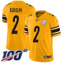 Pittsburgh Steelers #2 Mason Rudolph Gold Youth Stitched NFL Limited Inverted Legend 100th Season Jersey