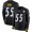 Pittsburgh Steelers #55 Devin Bush Black Team Color Youth Stitched NFL Limited Therma Long Sleeve Jersey