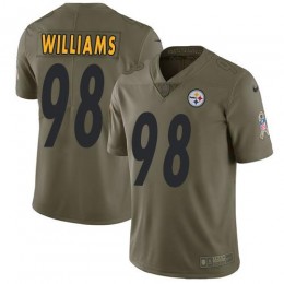 Pittsburgh Steelers #98 Vince Williams Olive Youth Stitched NFL Limited 2017 Salute to Service Jersey