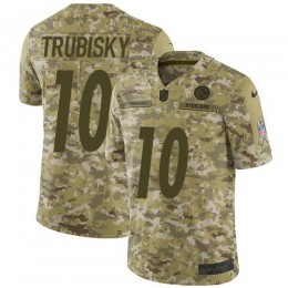 Steelers #10 Mitchell Trubisky Camo Youth Stitched NFL Limited 2018 Salute To Service Jersey