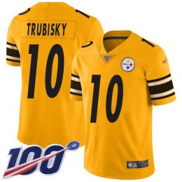 Steelers #10 Mitchell Trubisky Gold Youth Stitched NFL Limited Inverted Legend 100th Season Jersey