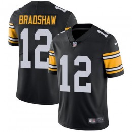 Steelers #12 Terry Bradshaw Black Alternate Youth Stitched NFL Vapor Untouchable Limited Jersey