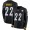 Steelers #22 Najee Harris Black Team Color Youth Stitched NFL Limited Therma Long Sleeve Jersey