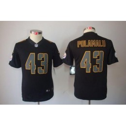 Steelers #43 Troy Polamalu Black Impact Youth Stitched NFL Limited Jersey