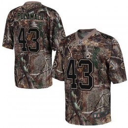 Steelers #43 Troy Polamalu Camo Youth Stitched NFL Realtree Elite Jersey