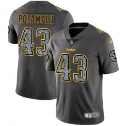 Steelers #43 Troy Polamalu Gray Static Youth Stitched NFL Vapor Untouchable Limited Jersey