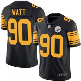 Steelers #90 T. J. Watt Black Youth Stitched NFL Limited Rush Jersey