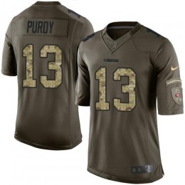 49ers #13 Brock Purdy Green Youth Stitched NFL Limited 2015 Salute To Service Jersey
