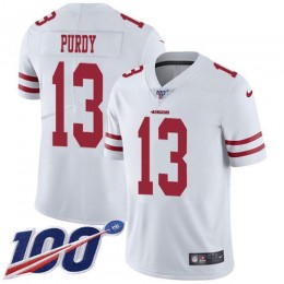 49ers #13 Brock Purdy White Youth Stitched NFL 100th Season Vapor Limited Jersey