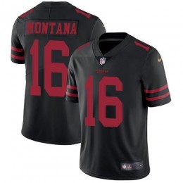 49ers #16 Joe Montana Black Alternate Youth Stitched NFL Vapor Untouchable Limited Jersey