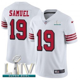 49ers #19 Deebo Samuel White Super Bowl LIV 2020 Rush Youth Stitched NFL Vapor Untouchable Limited Jersey