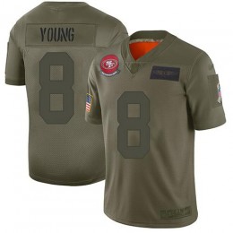 49ers #8 Steve Young Camo Youth Stitched NFL Limited 2019 Salute To Service Jersey