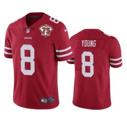 49ers #8 Steve Young Red Youth 75th Anniversary Stitched NFL Vapor Untouchable Limited Jersey