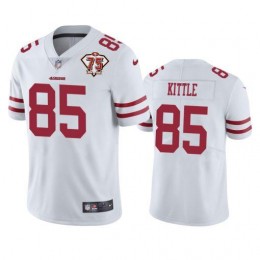 49ers #85 George Kittle White Youth 75th Anniversary Stitched NFL Vapor Untouchable Limited Jersey
