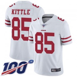 49ers #85 George Kittle White Youth Stitched NFL 100th Season Vapor Limited Jersey