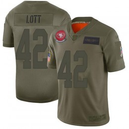 San Francisco 49ers #42 Ronnie Lott Camo Youth Stitched NFL Limited 2019 Salute to Service Jersey