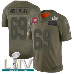 San Francisco 49ers #69 Mike McGlinchey Camo Super Bowl LIV 2020 Youth Stitched NFL Limited 2019 Salute To Service Jersey