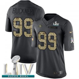 San Francisco 49ers #99 DeForest Buckner Black Super Bowl LIV 2020 Youth Stitched NFL Limited 2016 Salute to Service Jersey