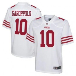 San Francisco 49ers #10 Jimmy Garoppolo White Youth 2022-23 NFL Game Jersey