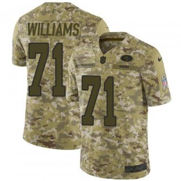 San Francisco San Francisco 49ers #71 Trent Williams Camo Youth Stitched NFL Limited 2018 Salute To Service Jersey