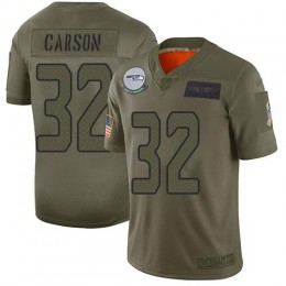 Seattle Seahawks #32 Chris Carson Camo Youth Stitched NFL Limited 2019 Salute to Service Jersey
