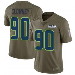 Seattle Seahawks #90 Jadeveon Clowney Olive Youth Stitched NFL Limited 2017 Salute to Service Jersey