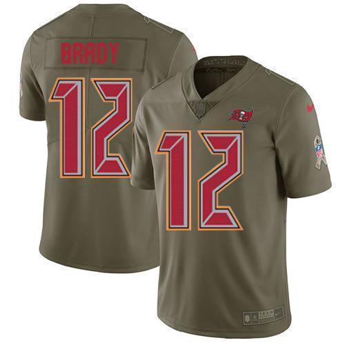 Buccaneers #12 Tom Brady Olive Youth Stitched NFL Limited 2017 Salute To Service Jersey Buccaneers #12 Tom Brady Olive Youth Stitched NFL Limited 2017 Salute To Service Jersey