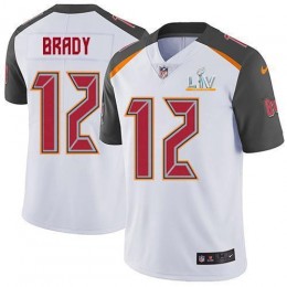 Buccaneers #12 Tom Brady White Youth Super Bowl LV Bound Stitched NFL Vapor Untouchable Limited Jersey