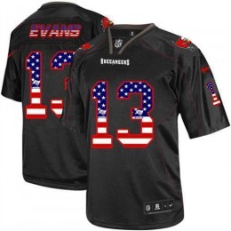 Buccaneers #13 Mike Evans Black Youth Stitched NFL Elite USA Flag Fashion Jersey