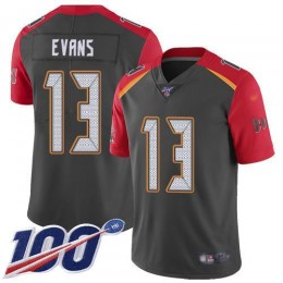 Buccaneers #13 Mike Evans Gray Youth Stitched NFL Limited Inverted Legend 100th Season Jersey