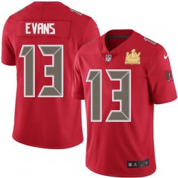 Buccaneers #13 Mike Evans Red Youth Super Bowl LV Champions Patch Stitched NFL Limited Rush Jersey