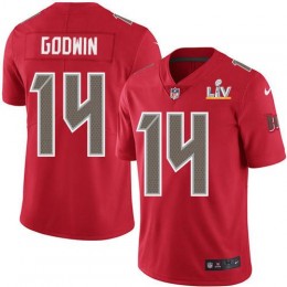 Buccaneers #14 Chris Godwin Red Youth Super Bowl LV Bound Stitched NFL Limited Rush Jersey