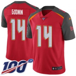 Buccaneers #14 Chris Godwin Red Team Color Youth Stitched NFL 100th Season Vapor Untouchable Limited Jersey