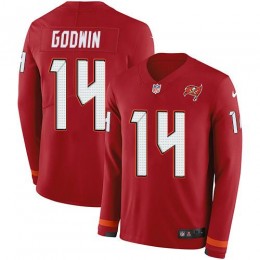 Buccaneers #14 Chris Godwin Red Team Color Youth Stitched NFL Limited Therma Long Sleeve Jersey
