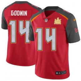 Buccaneers #14 Chris Godwin Red Team Color Youth Super Bowl LV Champions Patch NFL Vapor Untouchable Limited Jersey