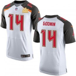 Buccaneers #14 Chris Godwin White Youth Super Bowl LV Champions Patch Stitched NFL New Elite Jersey