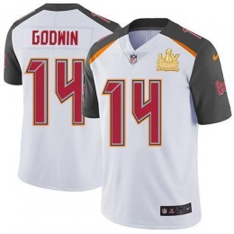 Buccaneers #14 Chris Godwin White Youth Super Bowl LV Champions Patch Stitched NFL Vapor Untouchable Limited Jersey