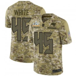 Buccaneers #45 Devin White Camo Youth Super Bowl LV Bound Stitched NFL Limited 2018 Salute To Service Jersey