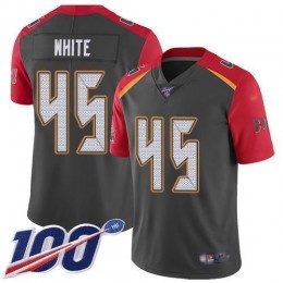 Buccaneers #45 Devin White Gray Youth Stitched NFL Limited Inverted Legend 100th Season Jersey