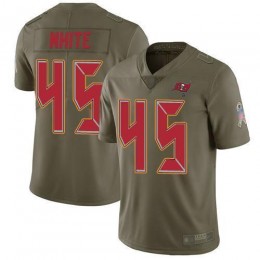 Buccaneers #45 Devin White Olive Youth Stitched NFL Limited 2017 Salute To Service Jersey