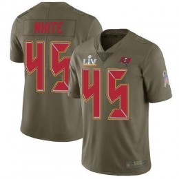 Buccaneers #45 Devin White Olive Youth Super Bowl LV Bound Stitched NFL Limited 2017 Salute To Service Jersey
