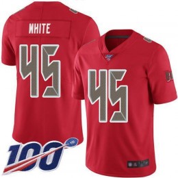Buccaneers #45 Devin White Red Youth Stitched NFL Limited Rush 100th Season Jersey