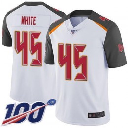 Buccaneers #45 Devin White White Youth Stitched NFL 100th Season Vapor Limited Jersey