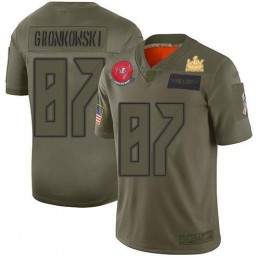 Buccaneers #87 Rob Gronkowski Camo Youth Super Bowl LV Champions Patch Stitched NFL Limited 2019 Salute To Service Jersey